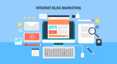 Internet blog pazarlama renkli afiş