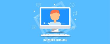 Canlı video bloglama renkli afiş