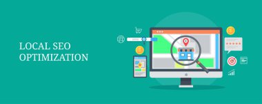 Yerel seo optimizasyon renkli afiş