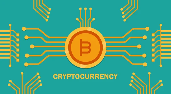 Golden Bitcoin Kryptowährungskonzept — Stockvektor