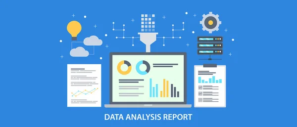 Informe Análisis Datos Banner Colorido — Archivo Imágenes Vectoriales