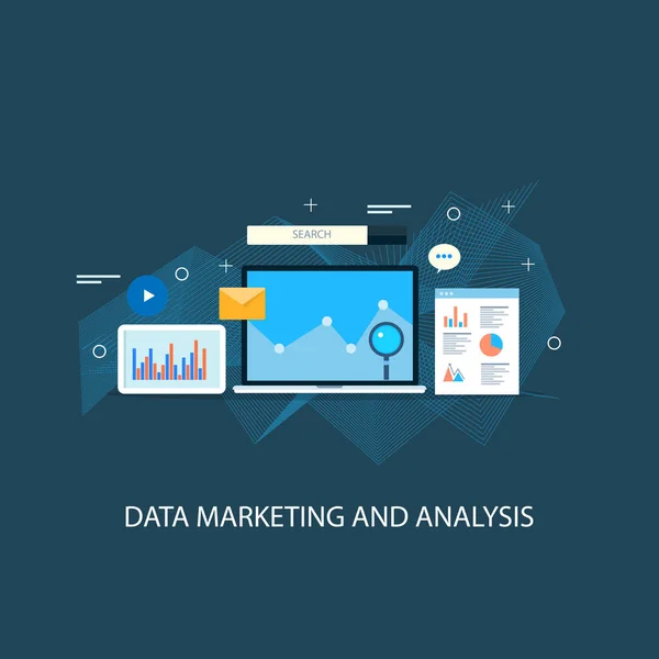 Data Marketing Färgglada Banner — Stock vektor