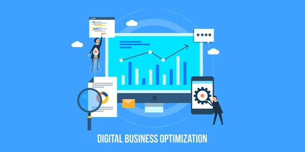 Digitale Business Optimalisatie Kleurrijke Banner — Stockvector