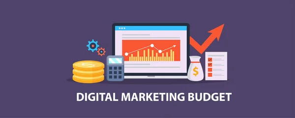 Digital Marketing Budget Banderoll — Stock vektor