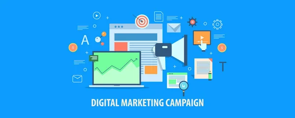 Digital Marknadsföring Kampanj Banner — Stock vektor
