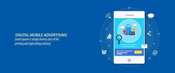 Barevné Digitální Mobilní Reklamní Banner — Stockový vektor