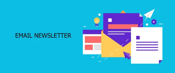 Email Boletín Banner Colorido — Archivo Imágenes Vectoriales