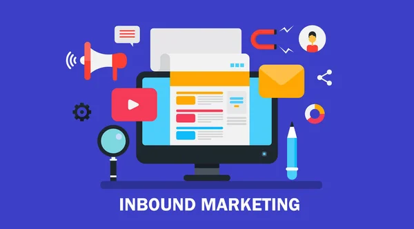 Inbound Marketing Bandeira Colorida — Vetor de Stock