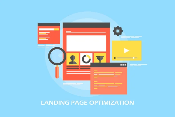 Otimização Landing Page Banner Colorido — Vetor de Stock