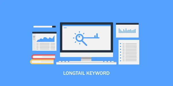 Longtail Keyword Bandeira Colorida — Vetor de Stock