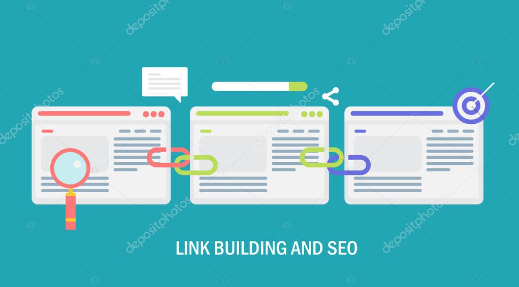 Link building SEO colorful banner