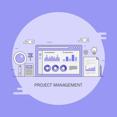 Proje Yönetimi renkli afiş