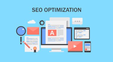 SEO Optimizasyon renkli afiş