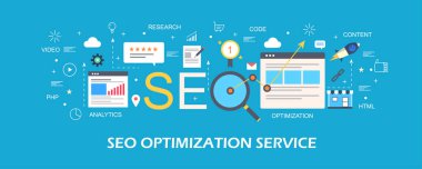 SEO optimizasyon hizmeti renkli afiş