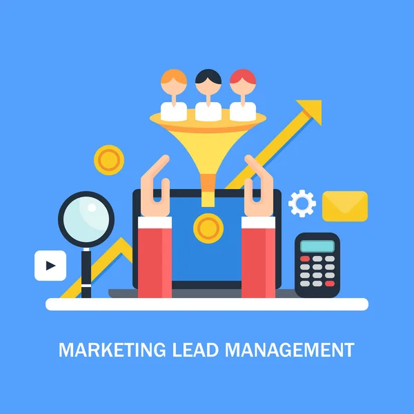 Marknadsföring Lead Management Färgglada Banner — Stock vektor