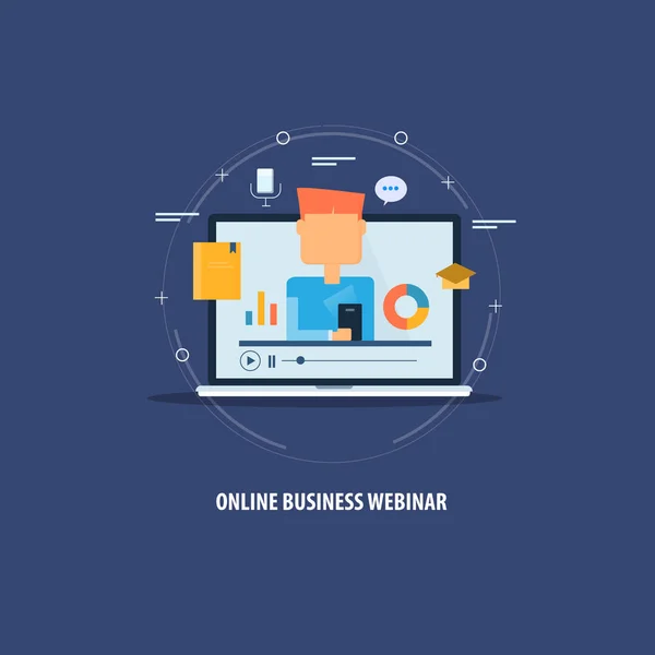 Online Business Webinar Buntes Banner — Stockvektor