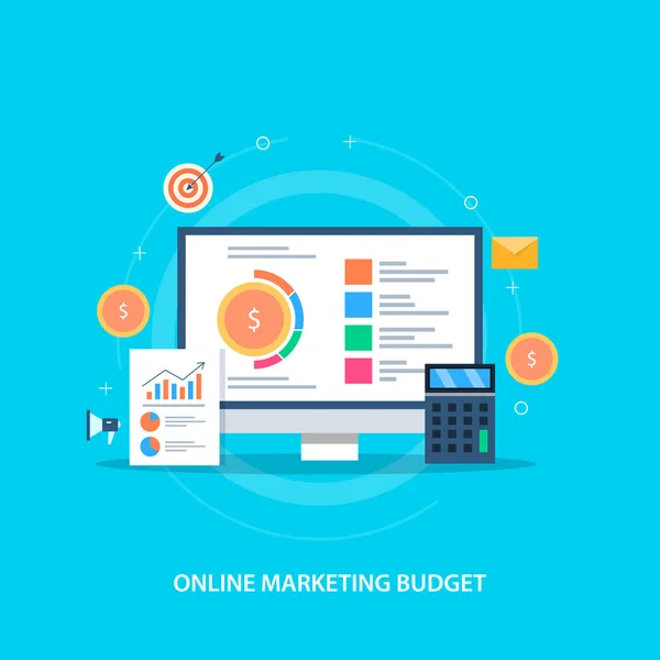 Online Marketing Budget Buntes Banner — Stockvektor