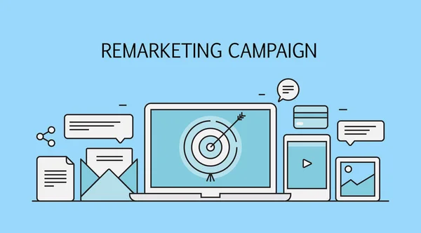 Remarketing Kampanj Färgglada Banner — Stock vektor