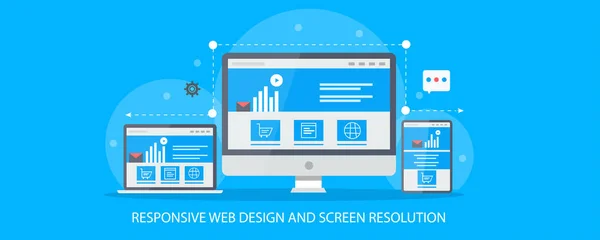 Responsive Web Design Schermresolutie — Stockvector