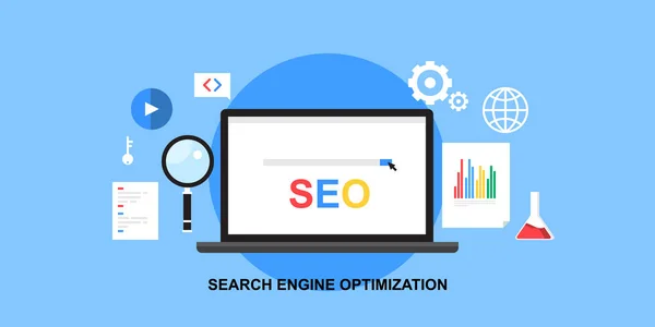 Search Engine Optimalisatie Kleurrijke Banner — Stockvector