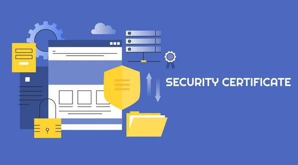 Veiligheids Certificaat Kleurrijke Banner — Stockvector
