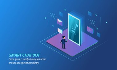 Akıllı sohbet bot renkli afiş