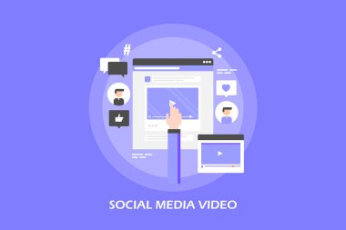 Sosyal medya video renkli afiş