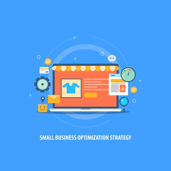 Kleine Bedrijven Optimalisatie Strategie — Stockvector