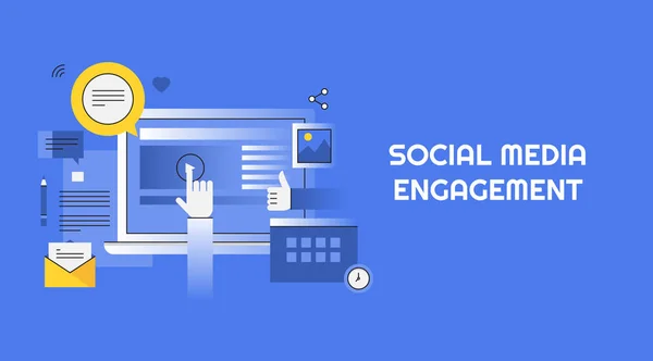 Banner Colorido Engagement Redes Sociales — Vector de stock