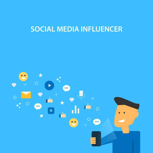 Influencer Sui Social Media Banner Colorato — Vettoriale Stock