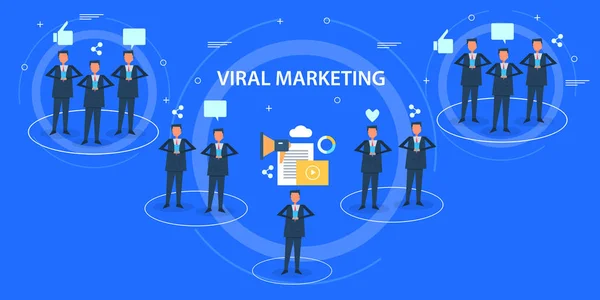 Virales Marketing Buntes Banner — Stockvektor