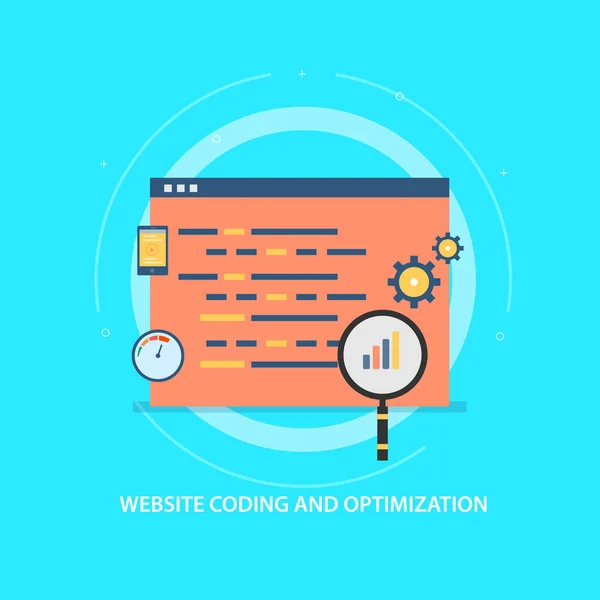 Банер Оптимізації Кодування Веб Сайтів — стоковий вектор