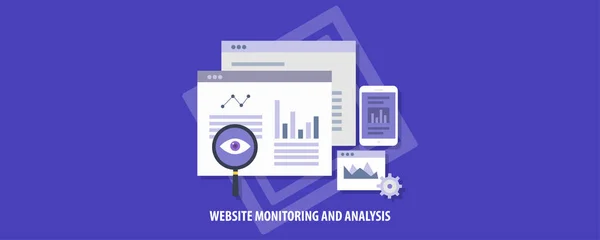 Banner Análisis Monitoreo Web — Vector de stock