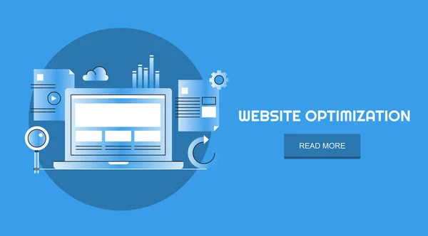 Website Optimalisatie Kleurrijke Banner — Stockvector