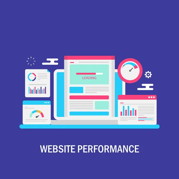 Performance Del Sito Banner Colorato — Vettoriale Stock