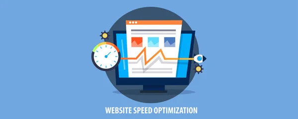 Banner Optimización Velocidad Del Sitio Web — Vector de stock