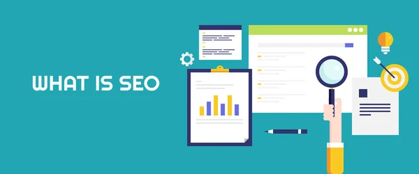 Pregunta Sobre Seo Banner Colorido — Vector de stock