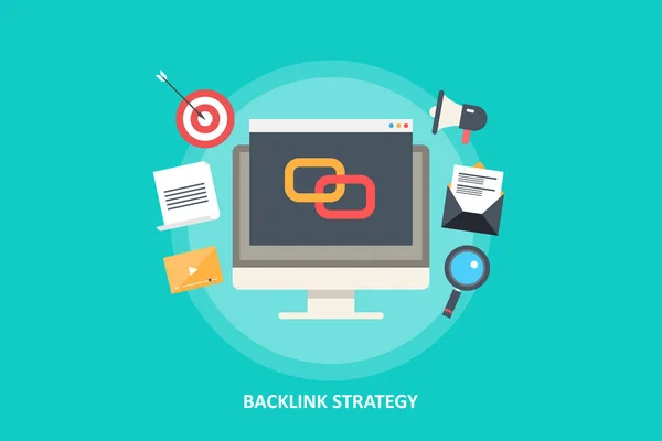 Backlink Strategie Barevný Nápis — Stockový vektor