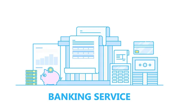 Banki Szolgáltatás Színes Banner — Stock Vector