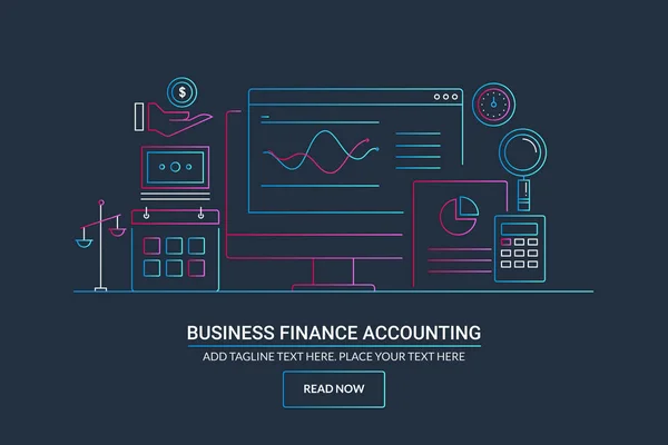 Business Finance Accounting Kleurrijke Banner Vector — Stockvector