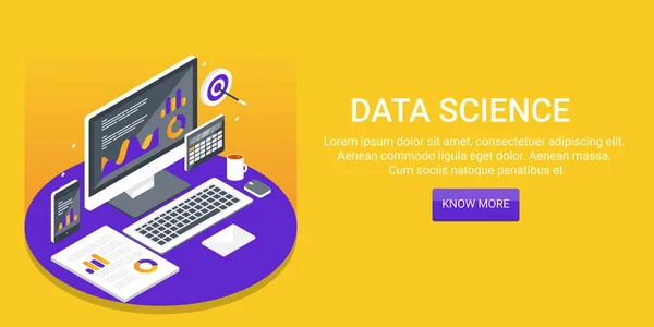 Data Science Барвистий Банер — стоковий вектор