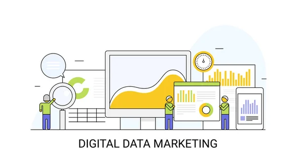 Digital Data Marketing Färgglada Banner — Stock vektor