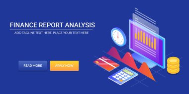 Finans raporu analiz renkli afiş