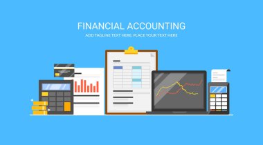 Finansal muhasebe renkli afiş