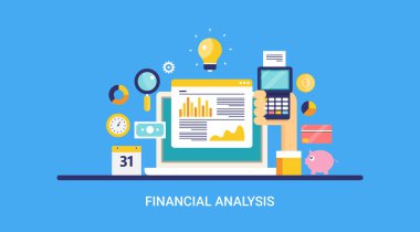 Finansal analiz renkli afiş