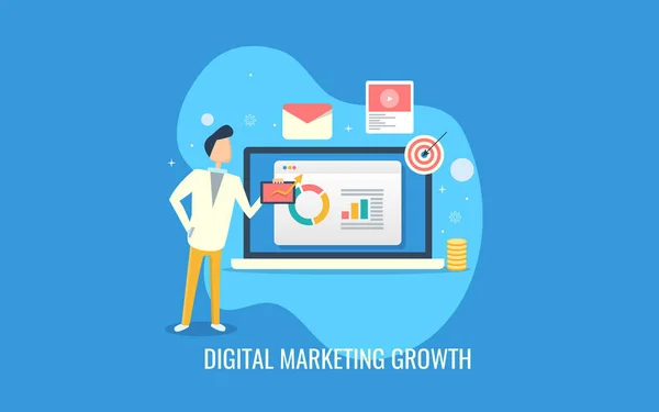 Digital marketing growth colorful banner