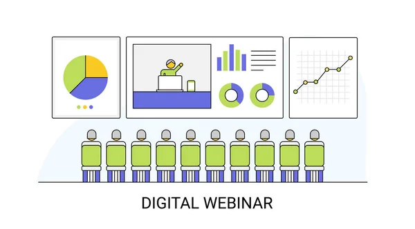 Webinar Digital Bandeira Colorida — Vetor de Stock