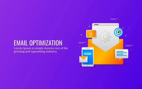 Posta Optimizasyonu Renkli Afiş — Stok Vektör