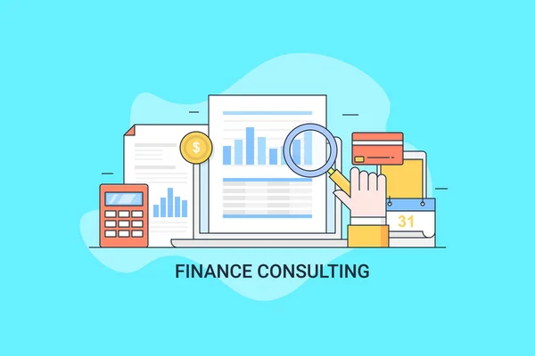 Finance Consulting Banner Colorato — Vettoriale Stock