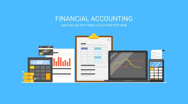 Financial Accounting Colorful Banner — Stock Vector